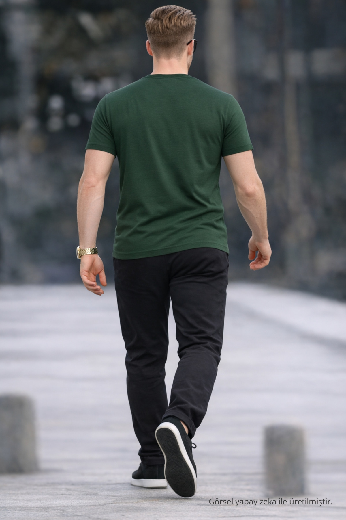 Erkek Bisiklet Yaka Slim Basic KOYU Tişört 6