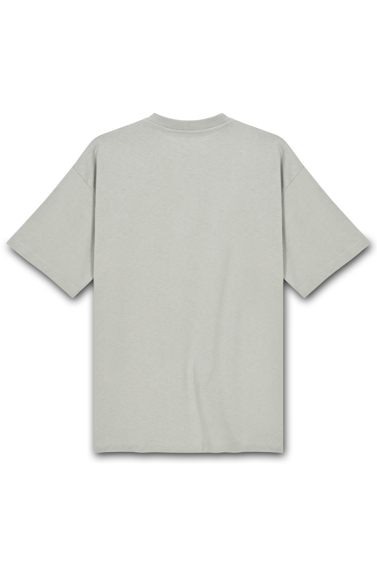 Erkek %100 Organik Pamuklu Kalın Dokulu Comfort Fit Bisiklet Yakalı GRİ T-shirt 4