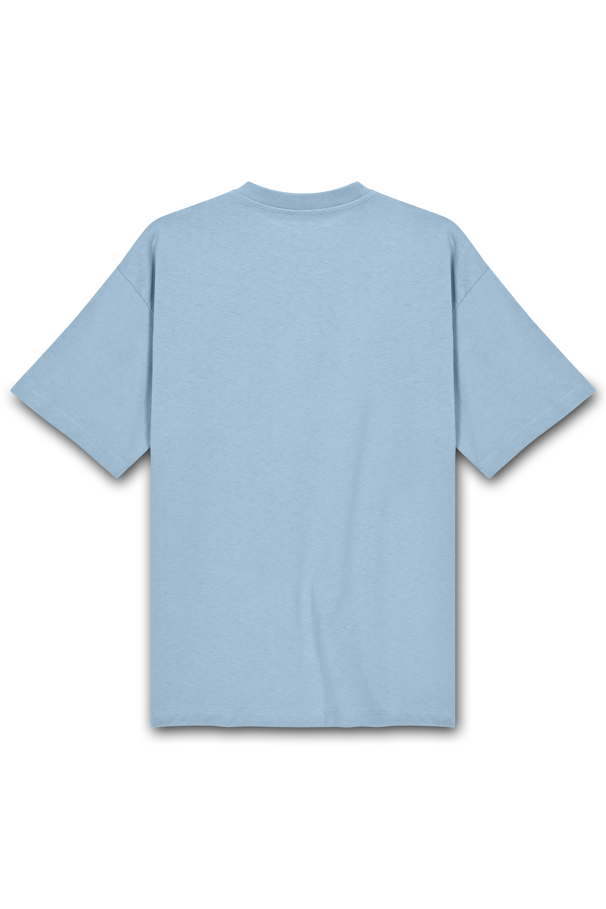 Erkek %100 Organik Pamuklu Kalın Dokulu Comfort Fit Bisiklet Yakalı MAVİ T-shirt 4