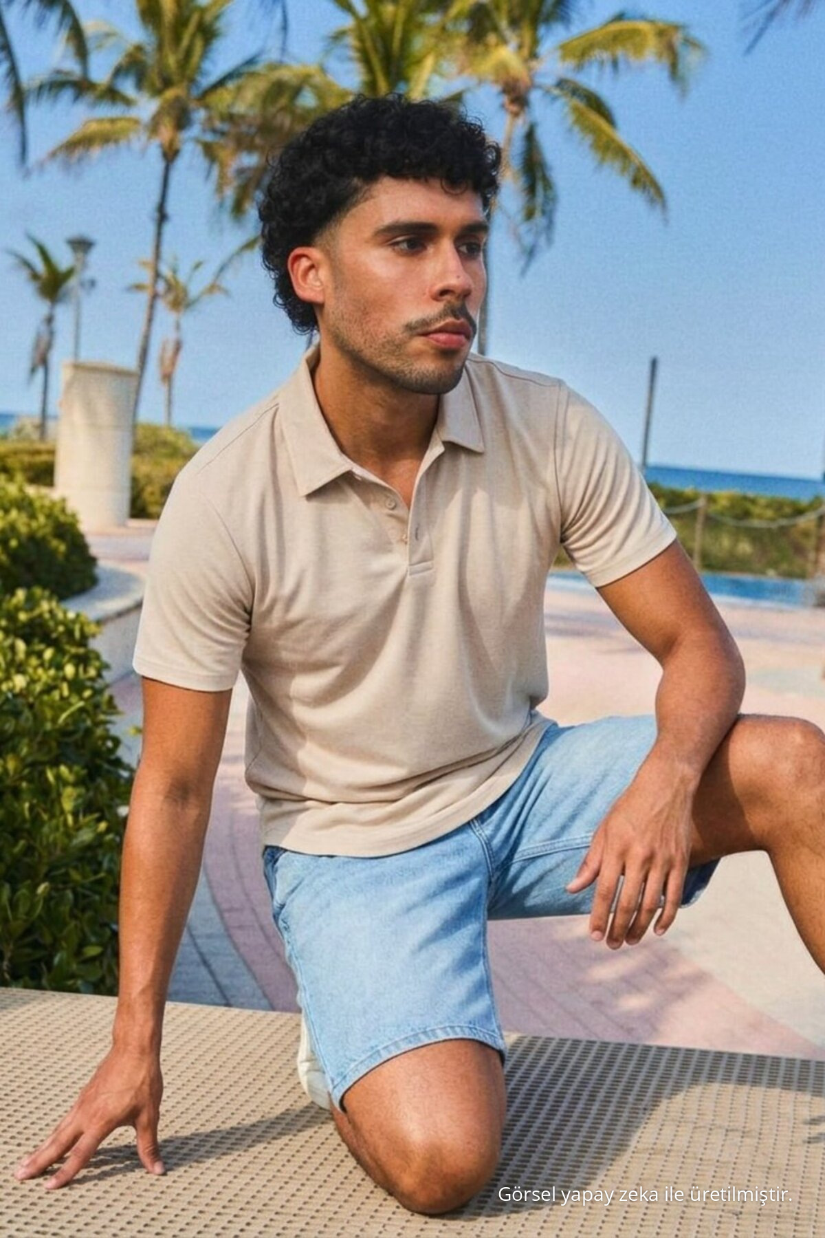 Erkek Trend Polo Yaka Günlük GRİ Tişört 6