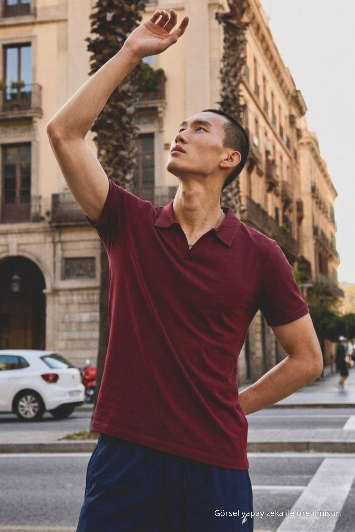 Erkek Polo Yaka Kısa Kollu Yazlık Bordo Tişört 3