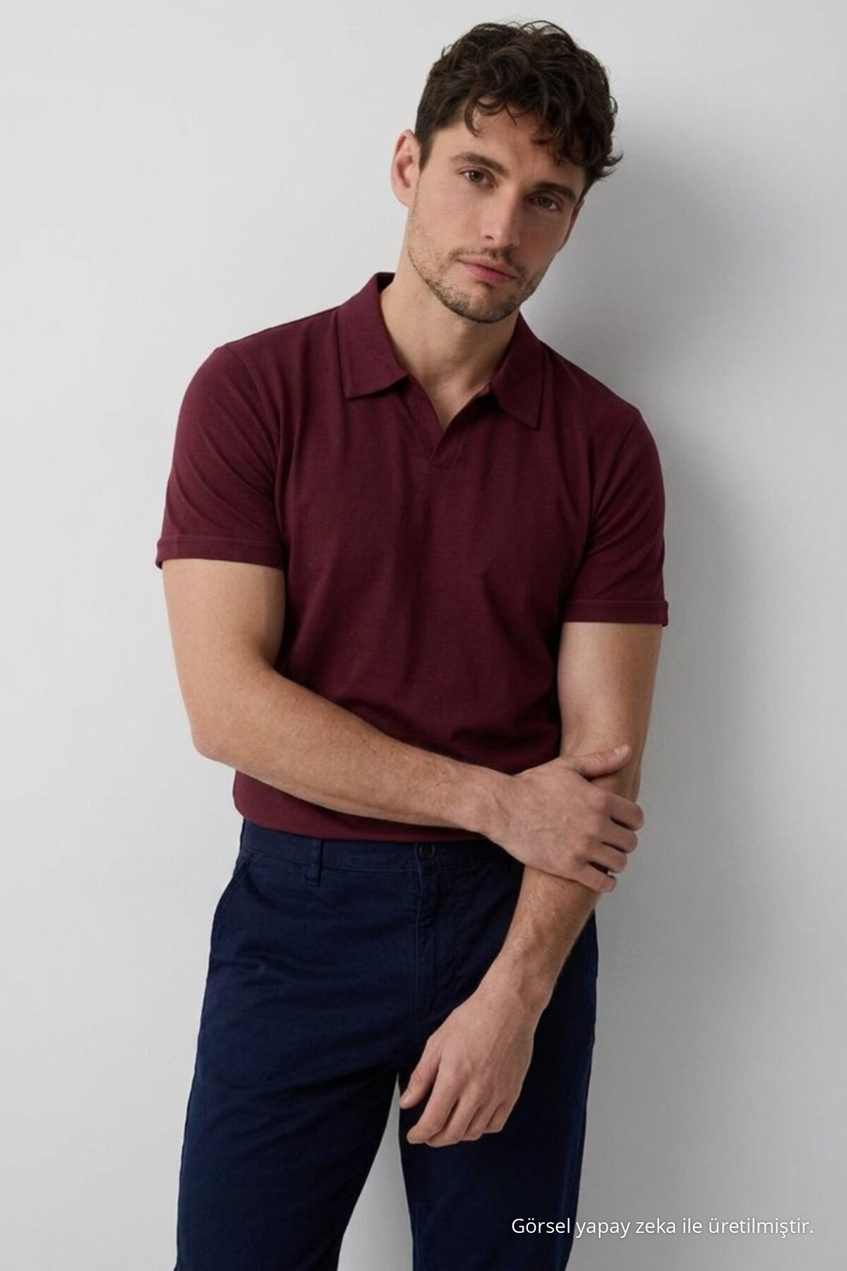 Erkek Polo Yaka Premium Comfort Spor Bordo Tişört 4