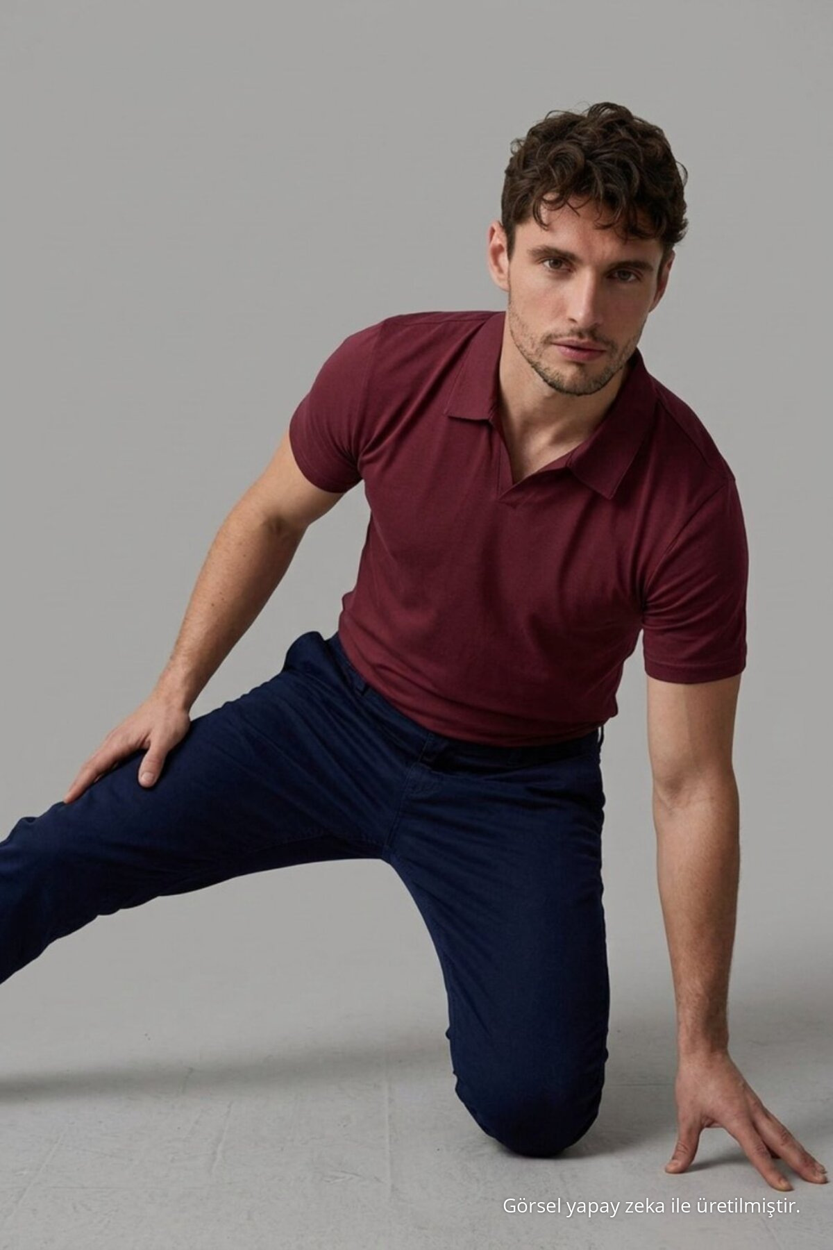 Erkek Polo Yaka Premium Comfort Spor Bordo Tişört 5