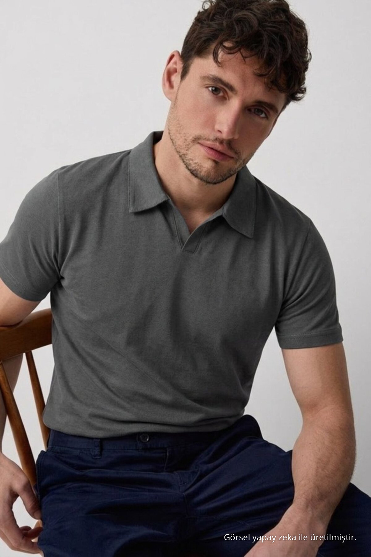 Erkek Polo Yaka Premium Comfort Spor Füme Tişört 6