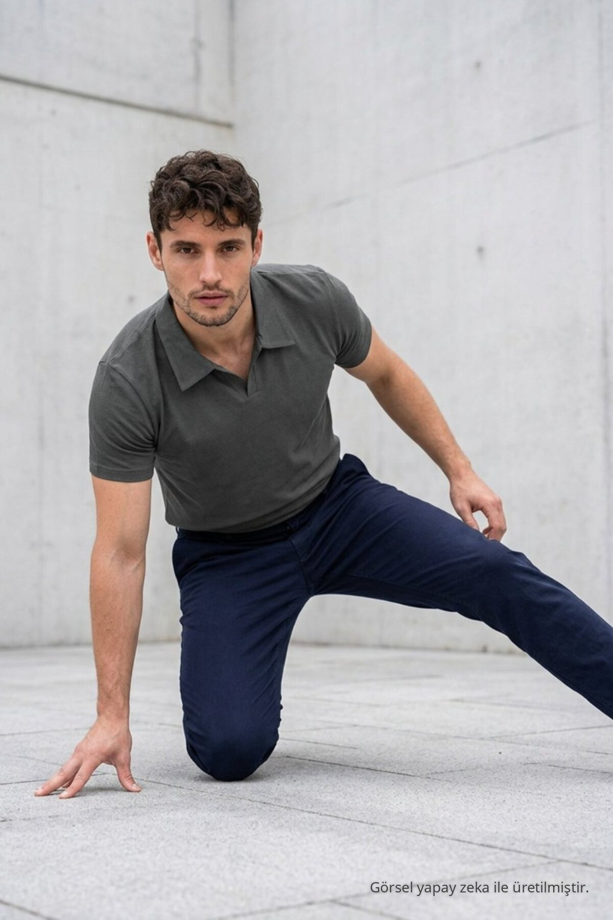 Erkek Polo Yaka Premium Comfort Spor Füme Tişört 5
