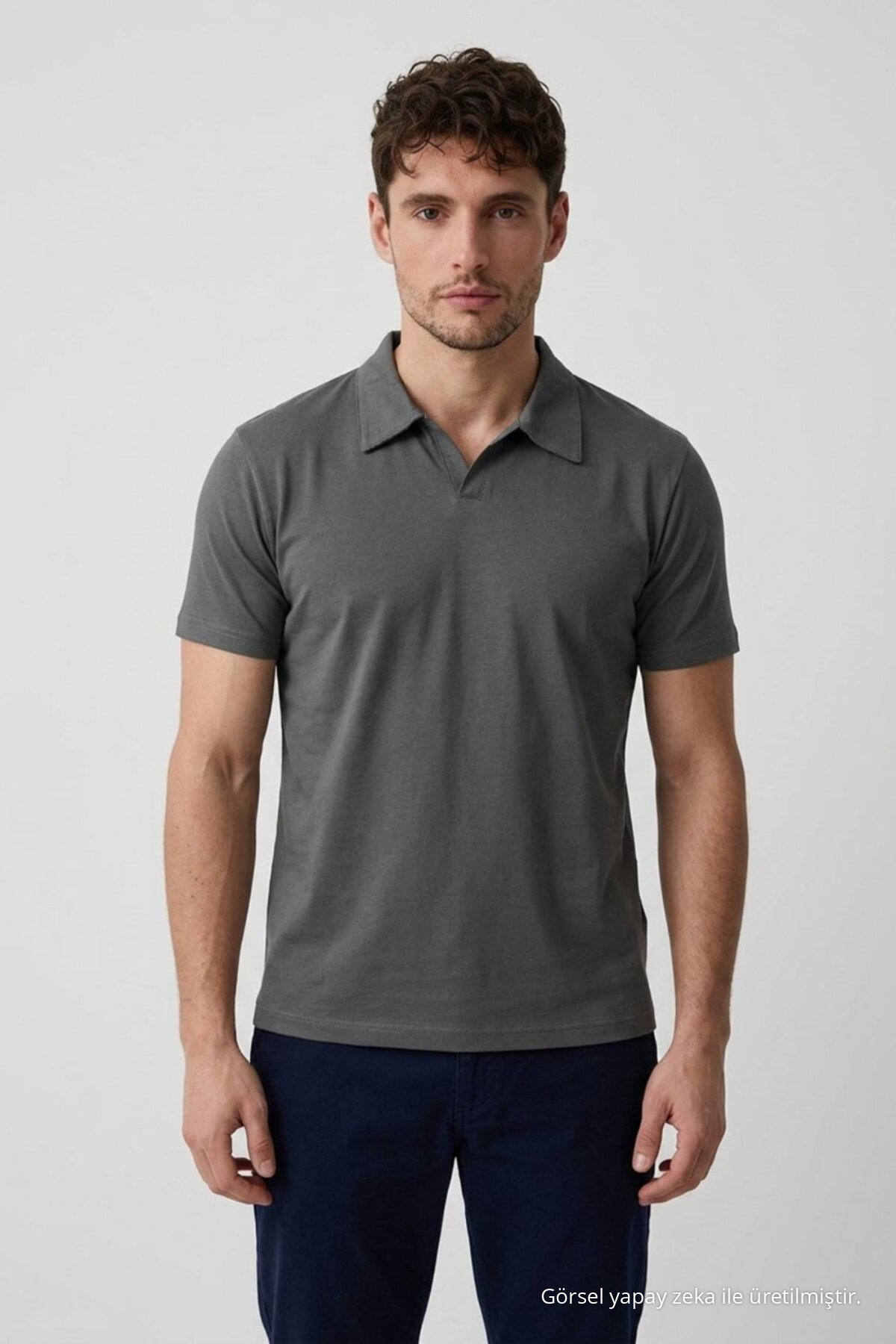 Erkek Polo Yaka Premium Comfort Spor Füme Tişört 3