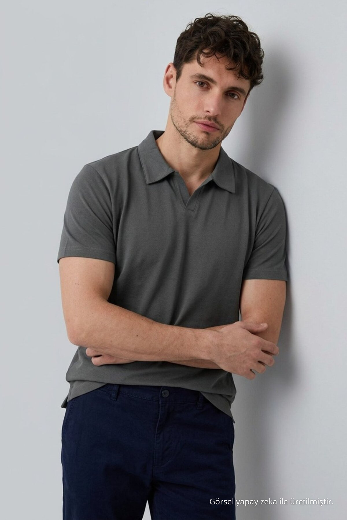 Erkek Polo Yaka Premium Comfort Spor Füme Tişört 4