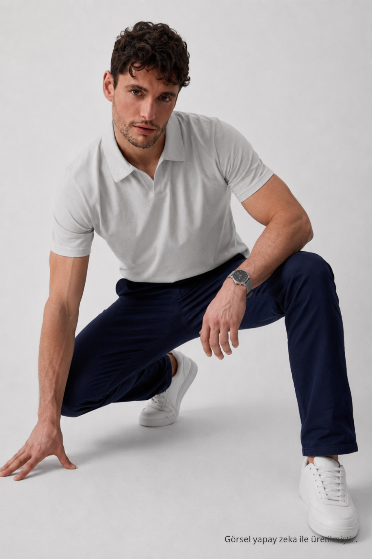 Erkek Polo Yaka Premium Comfort Spor GRİ Tişört 6