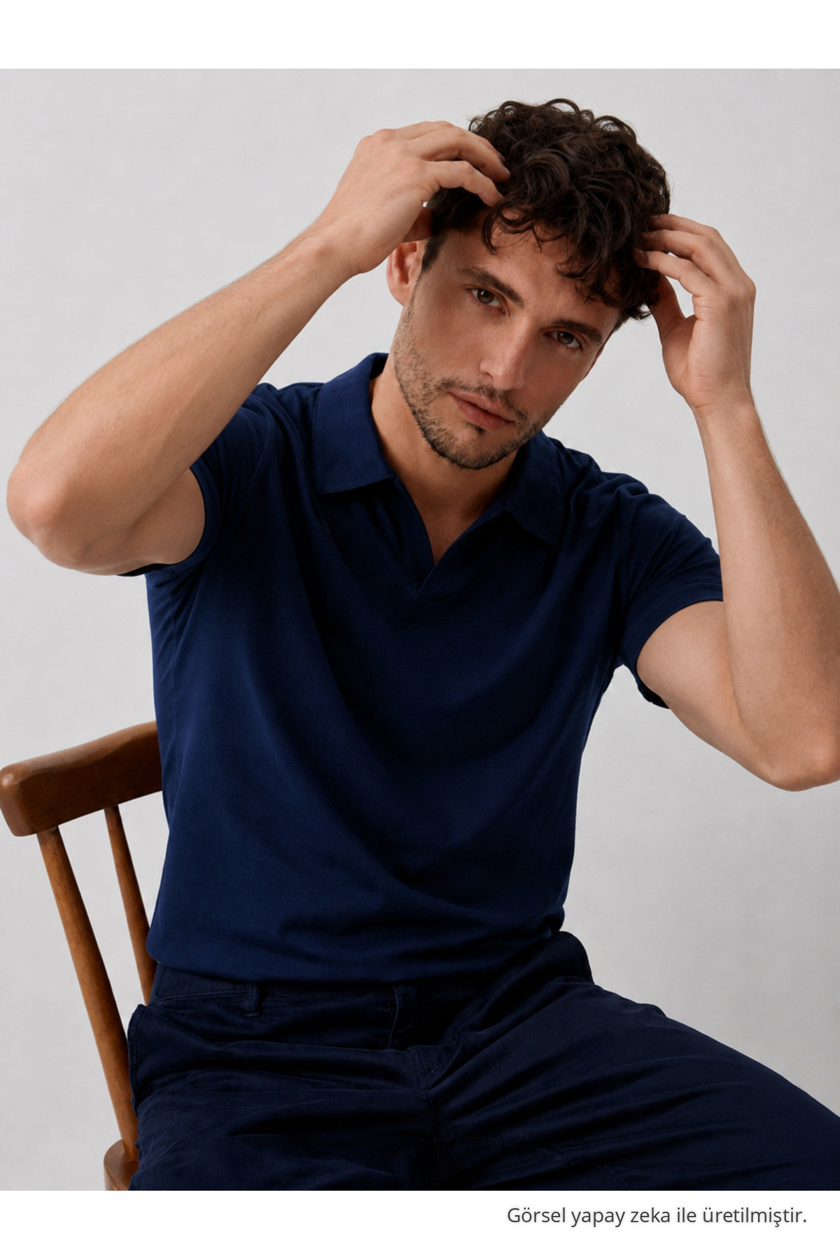 Erkek Polo Yaka Premium Comfort Spor LACİVERT Tişört 4