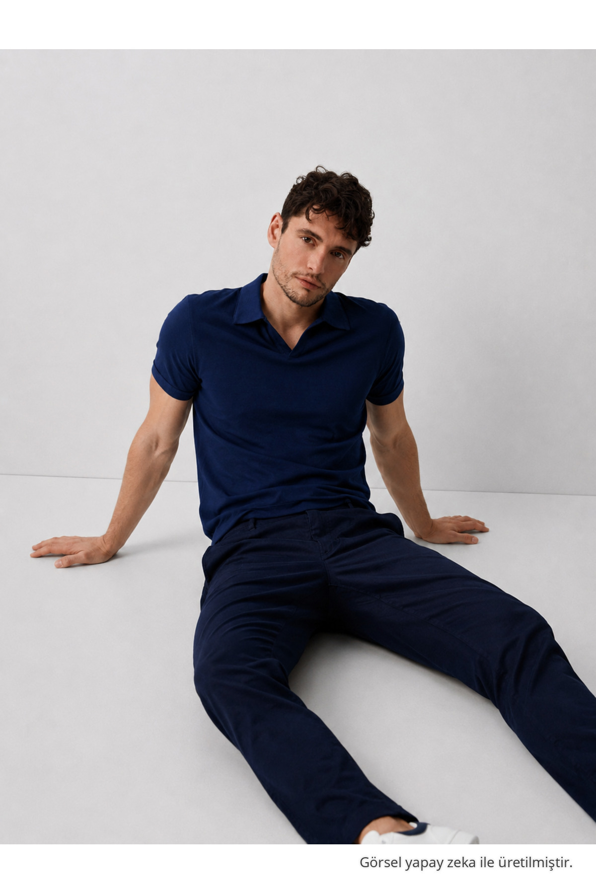 Erkek Polo Yaka Premium Comfort Spor LACİVERT Tişört 3