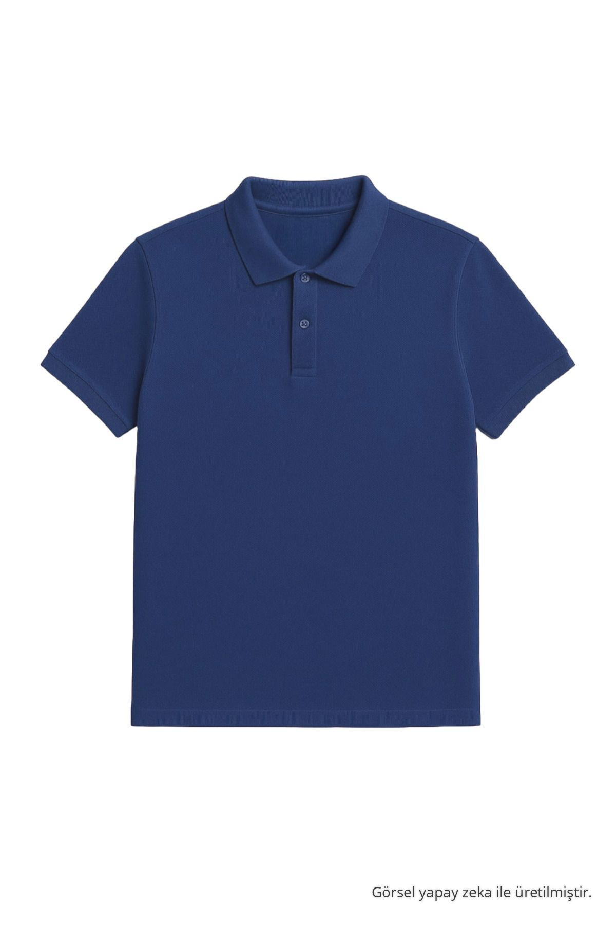 Erkek T-shirt 5-li Polo Yaka - Siyah-Mavi-Beyaz-Bebemavi-Bordo 6