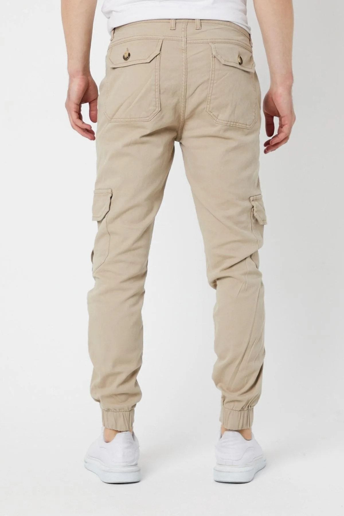 2 Li Paçası Lastikli Pantolon Taş-camel Çok Renkli 4