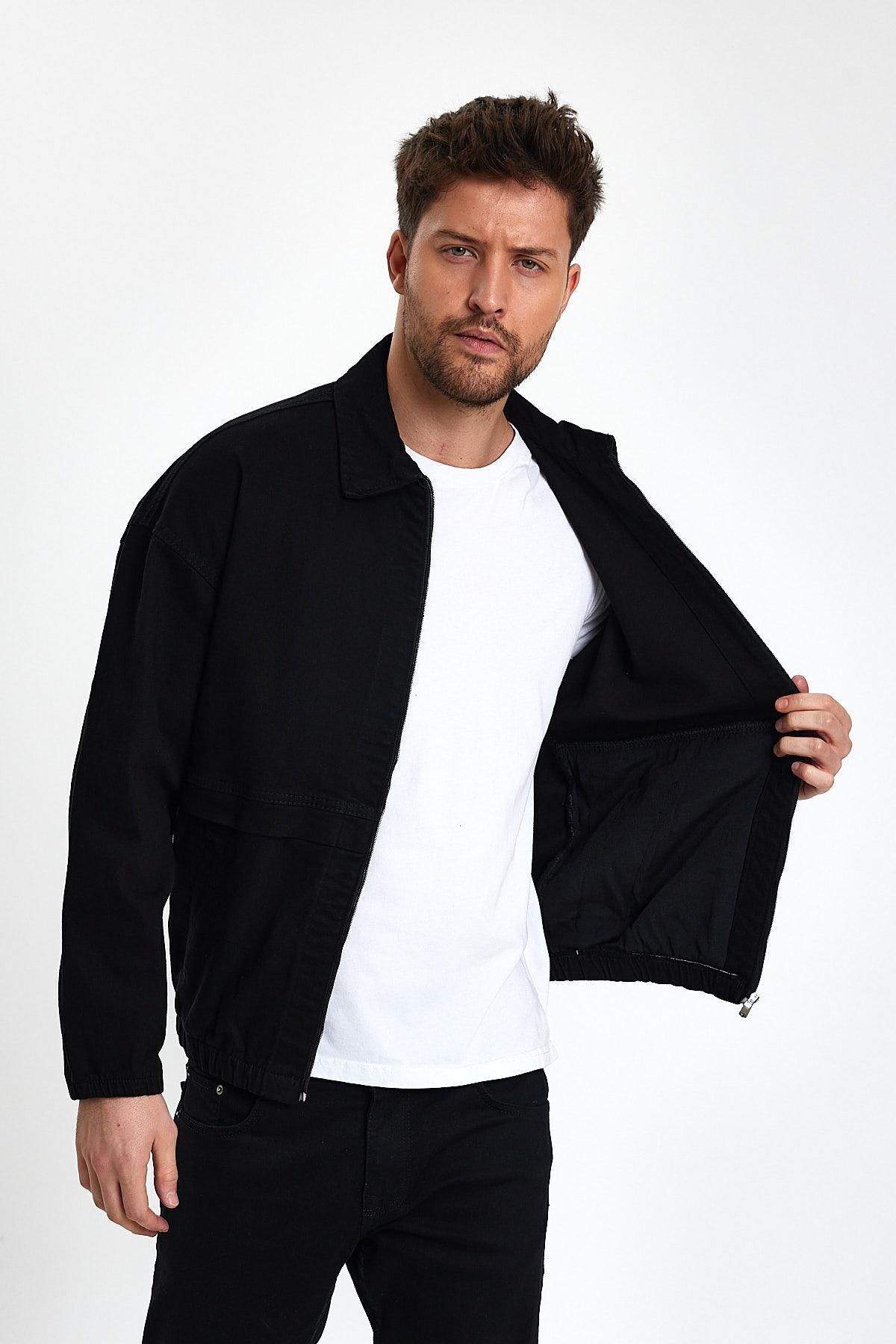 Unisex CoolStil Rahat ve Tarz Jean Sokak Modası Kot Ceket Siyah 3