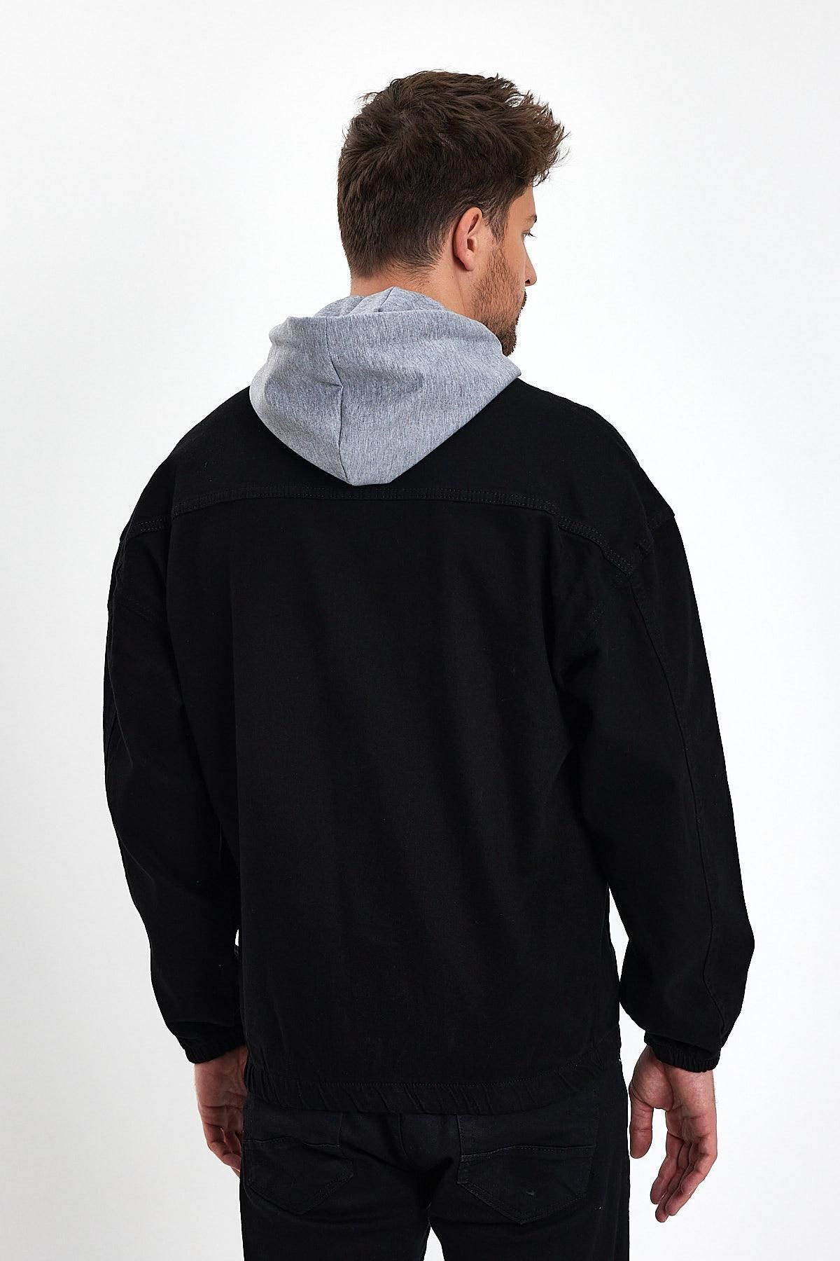 Unisex 2 Li JeanVibe Rahat Kapşonlu Fermuarlı Kot Ceket 5