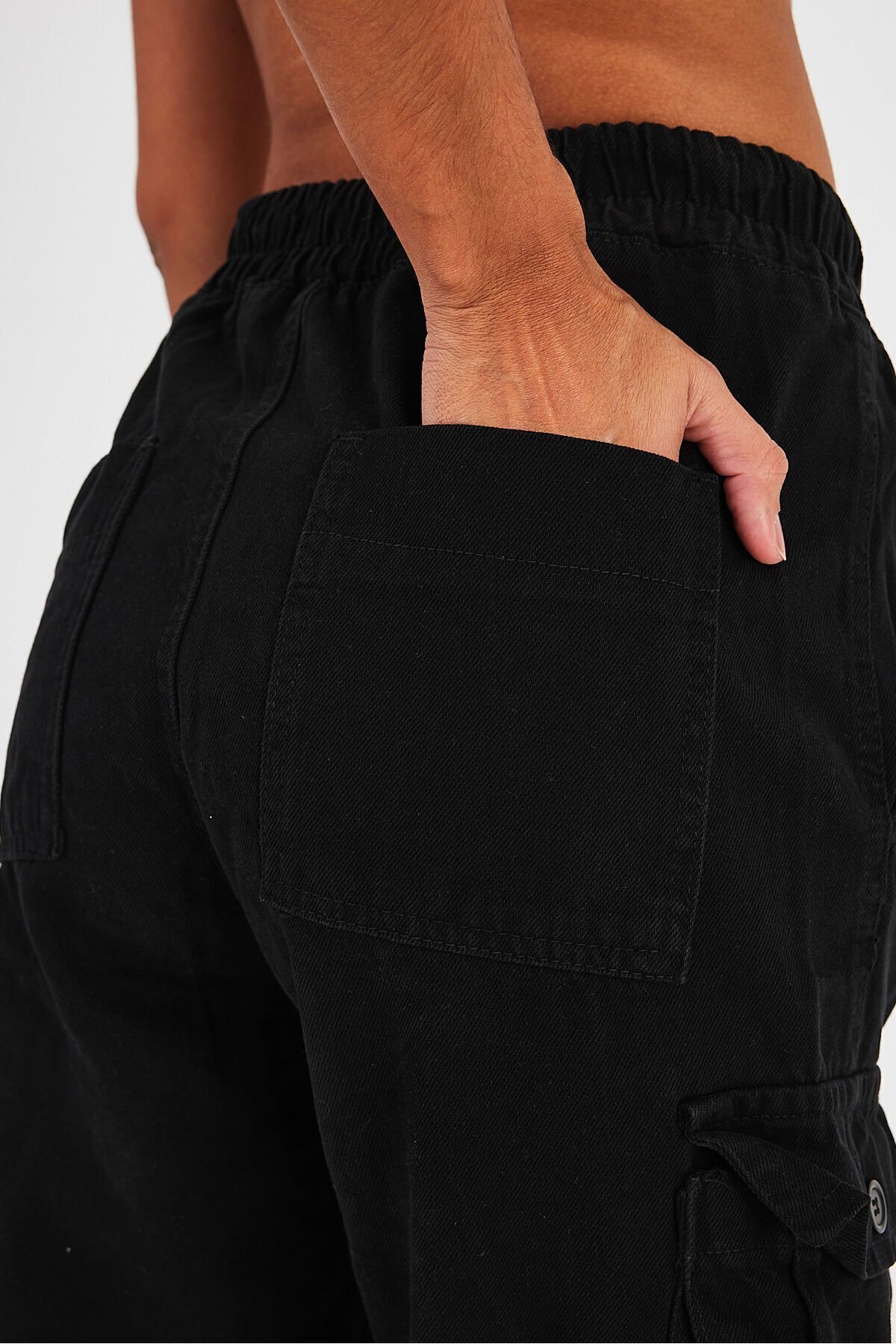 Kadın 2 Li Paket Pamuklu Baggy Jogger Kargo Cepli Pantolon Haki 6