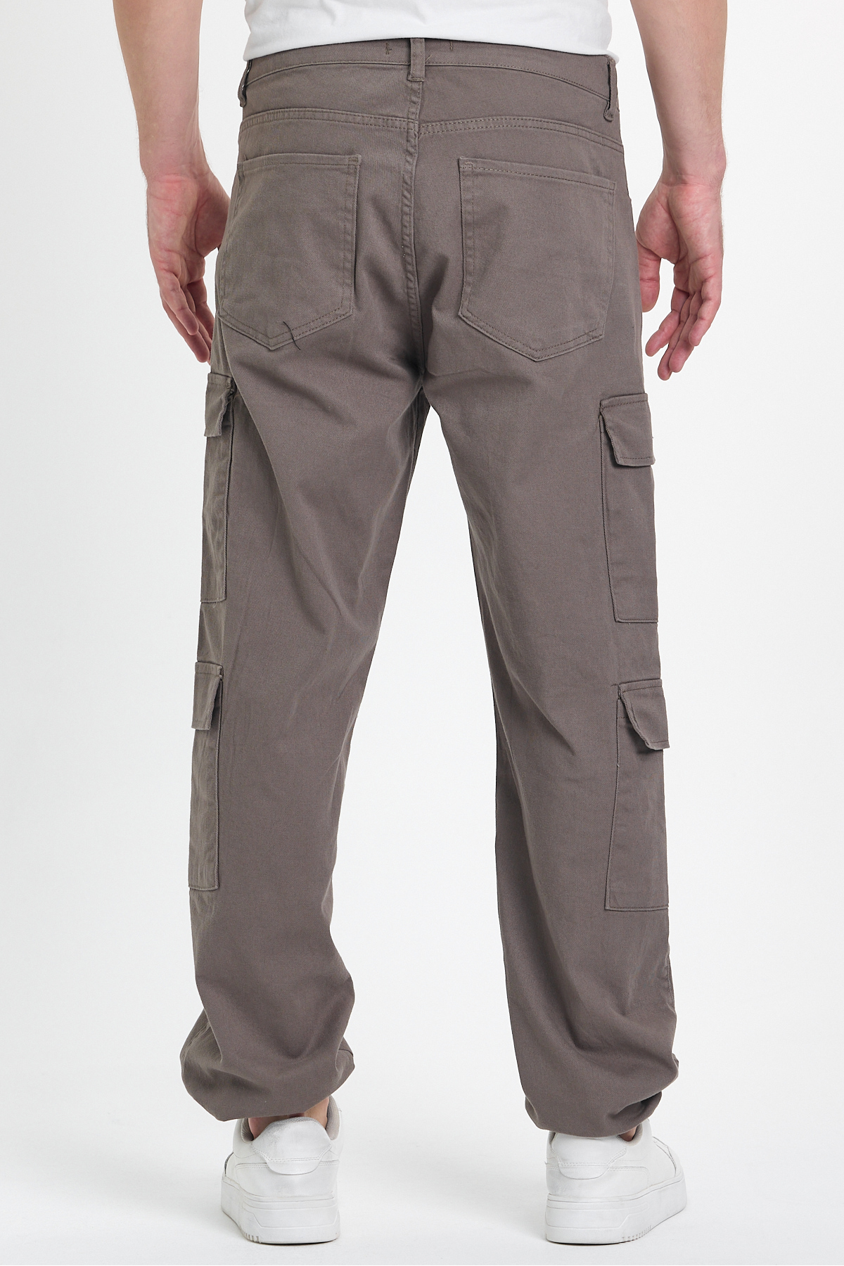 Erkek Bol Paça Oversize Baggy Kahverengi Kargo Cepli Pantolon 5