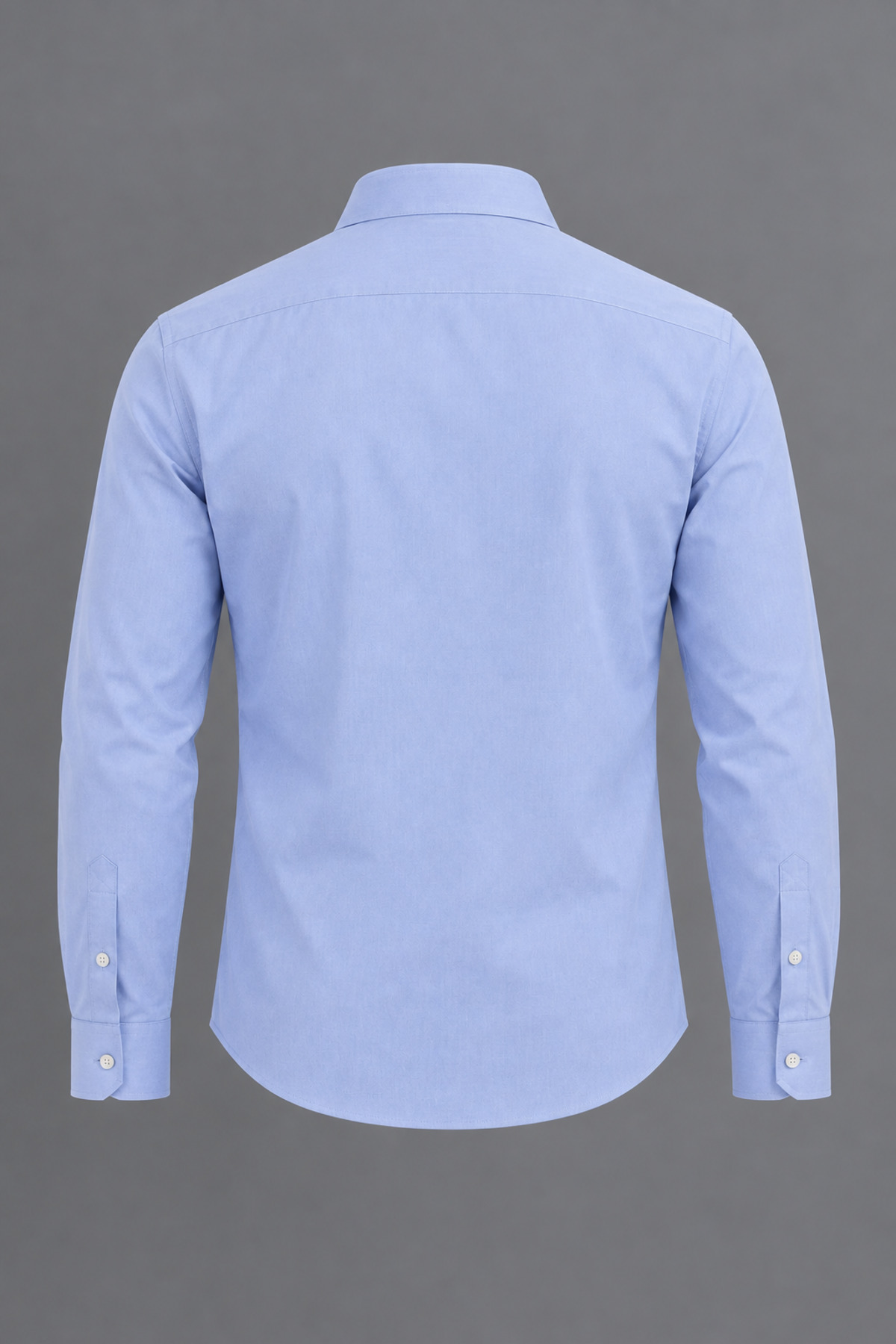 Erkek Klasik Yaka Uzun Kollu Düğmeli Slim Fit Açık Mavi Gömlek 3