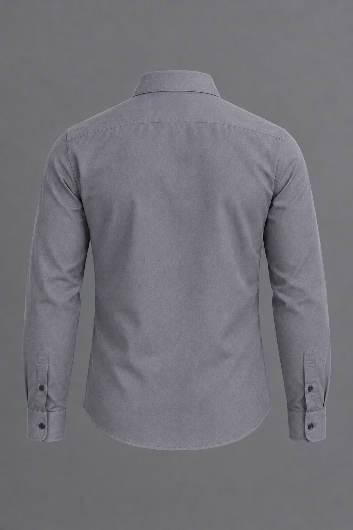 Erkek Klasik Yaka Uzun Kollu Düğmeli Slim Fit Antrasit Gömlek 3