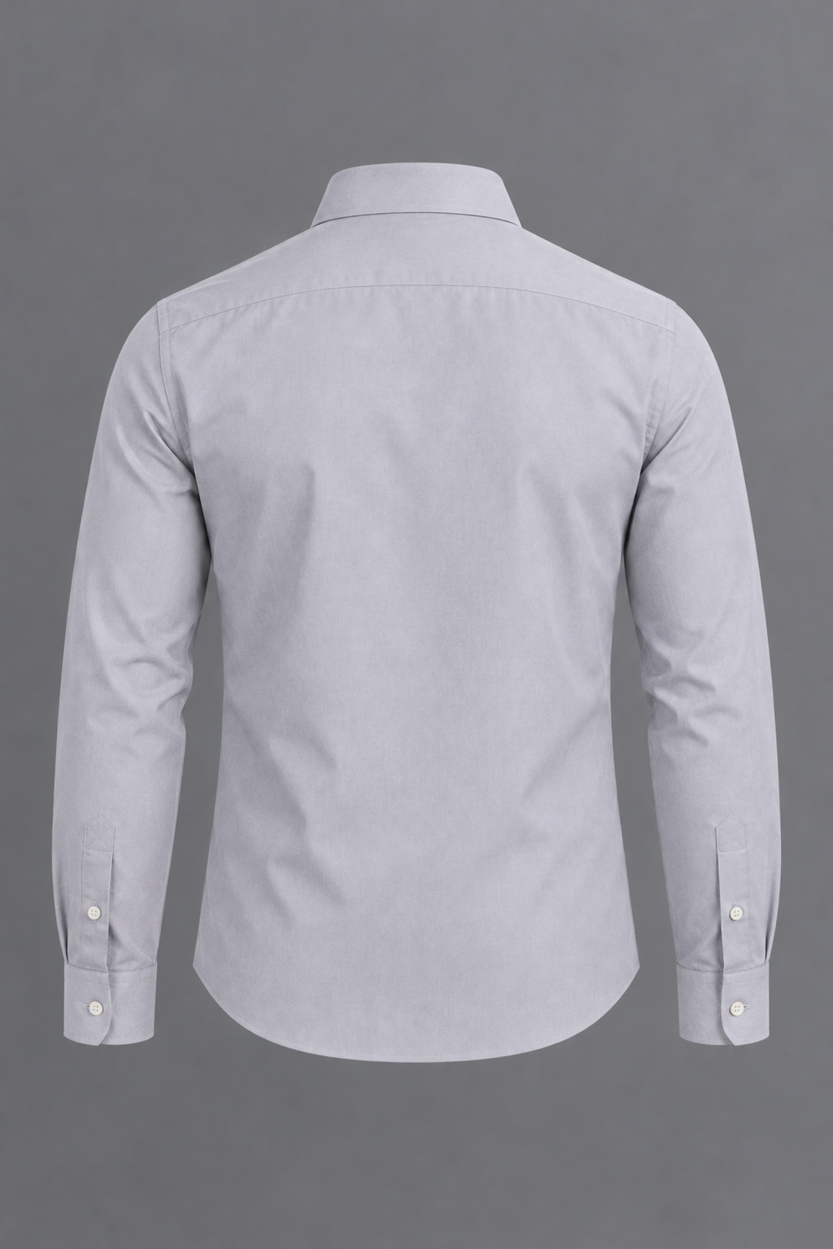 Erkek Klasik Yaka Uzun Kollu Düğmeli Slim Fit Gri Gömlek 3