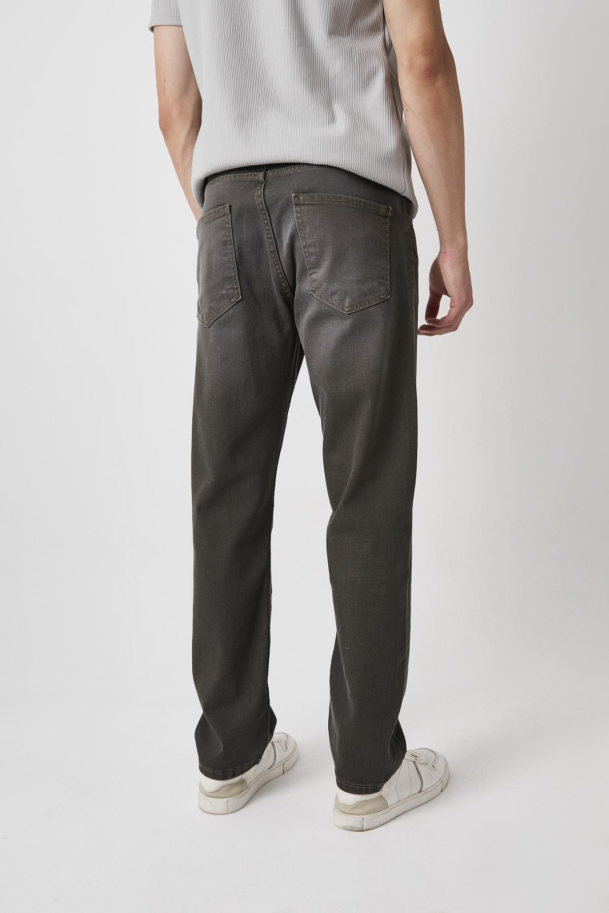 Erkek Bol Paça Esnek Baggy Füme Kot Pantolon 6