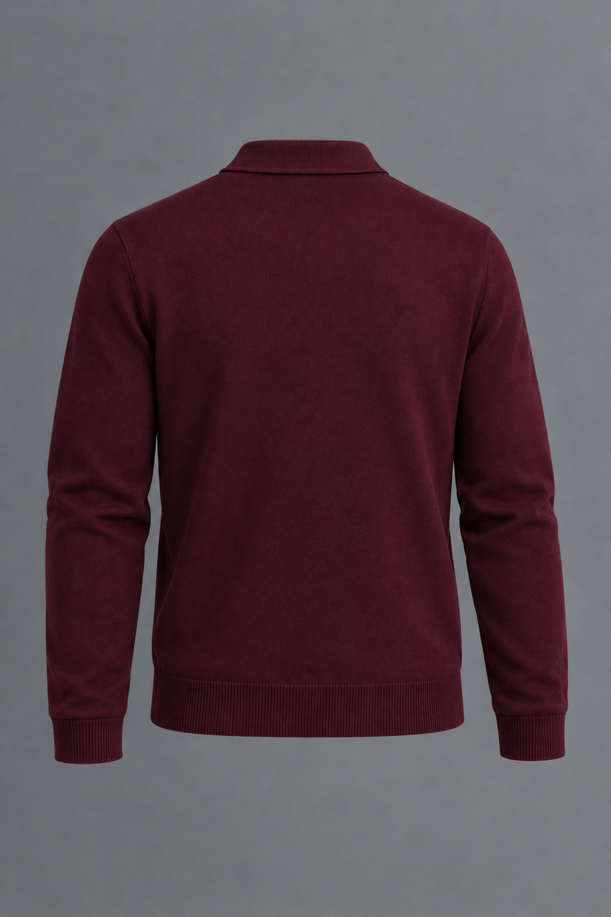 Erkek Polo Yaka Düğmeli Casual Triko Bordo Kazak 3