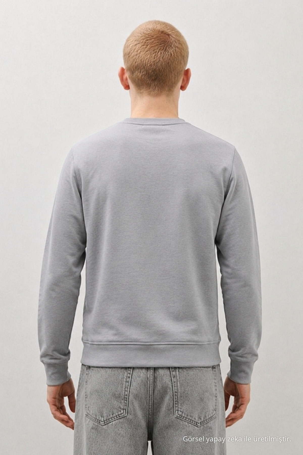 Erkek Dokuma Günlük Trend Antrasit Sweatshirt 5