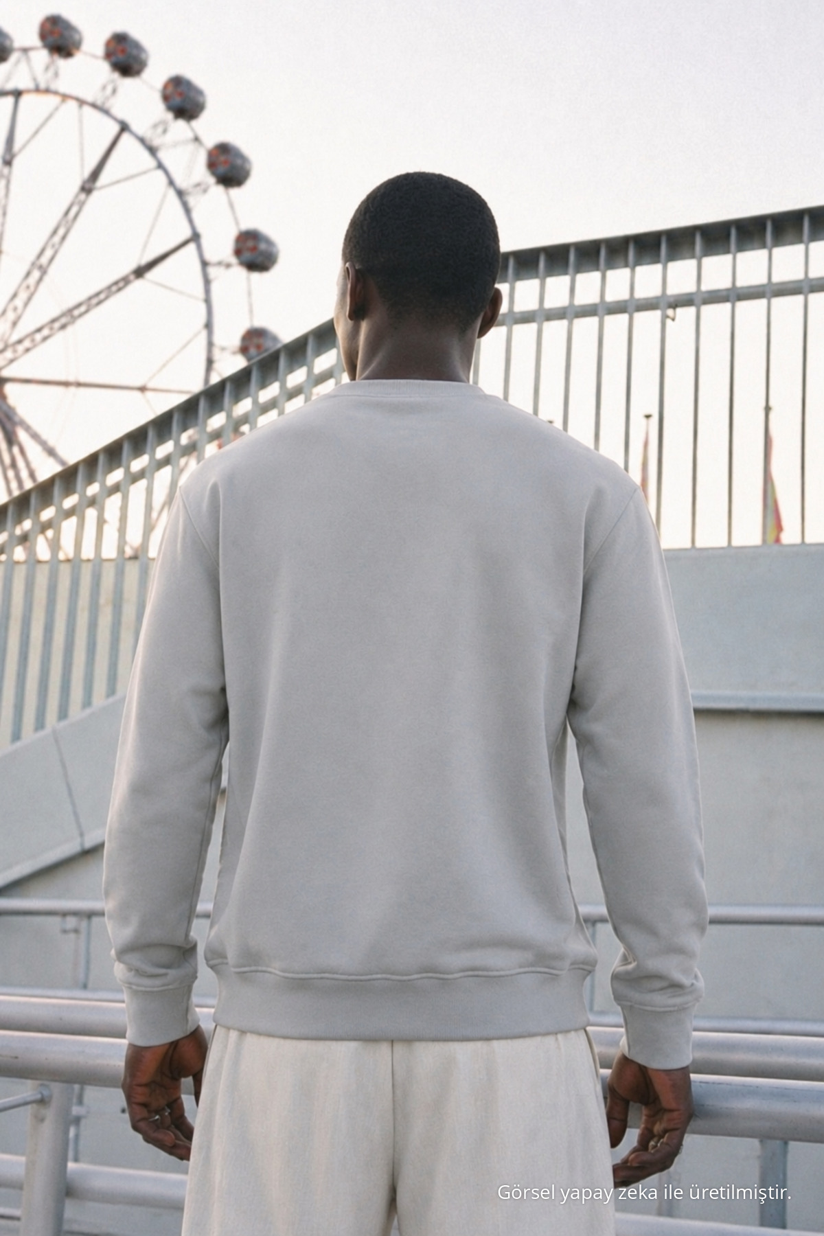 Erkek Regular Fit Baskılı Bisiklet Yaka Antrasit Sweatshirt 6