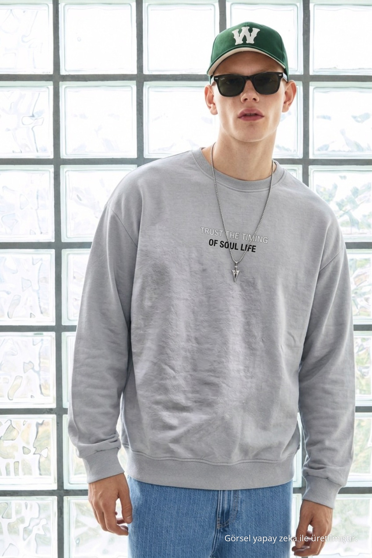 Erkek Uzun Kol Bisiklet Yaka Antrasit Sweatshirt 6