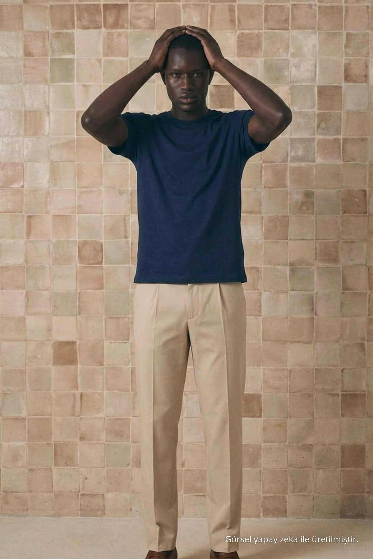 Erkek Klasik Relaxed Fit Lacivert Tişört 4