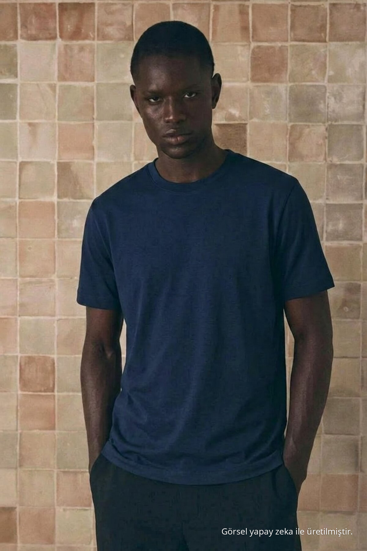 Erkek Klasik Relaxed Fit Lacivert Tişört 3
