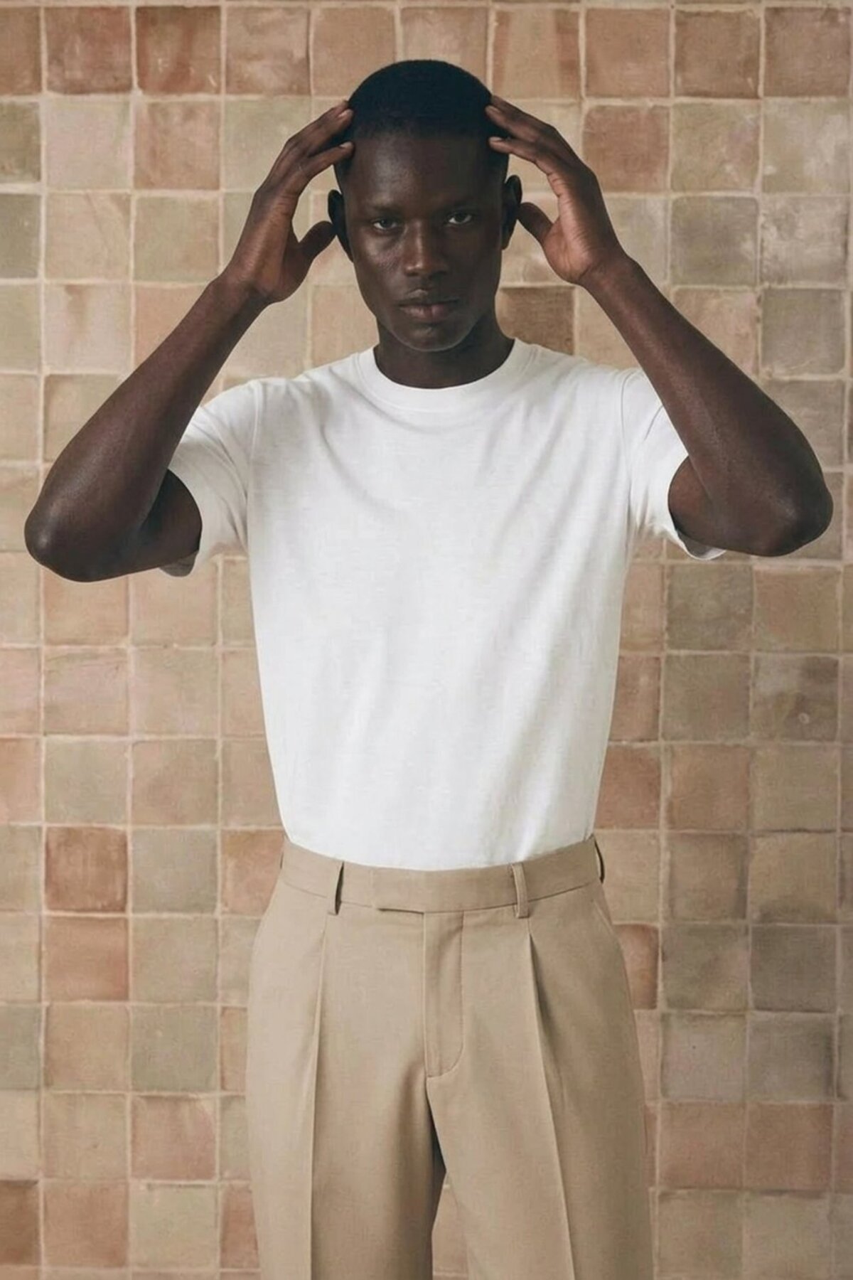 Erkek Klasik Relaxed Fit Beyaz Tişört 4