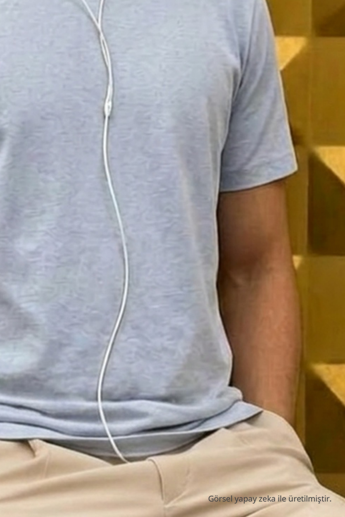 Erkek Relaxed Casual Bebe Mavi Esnek Tişört 6