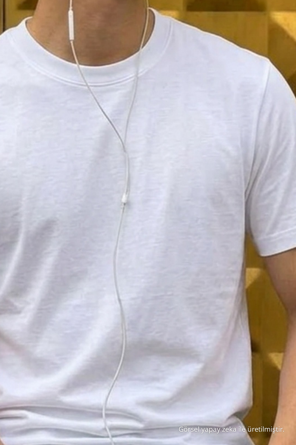 Erkek Relaxed Casual Beyaz Esnek Tişört 6