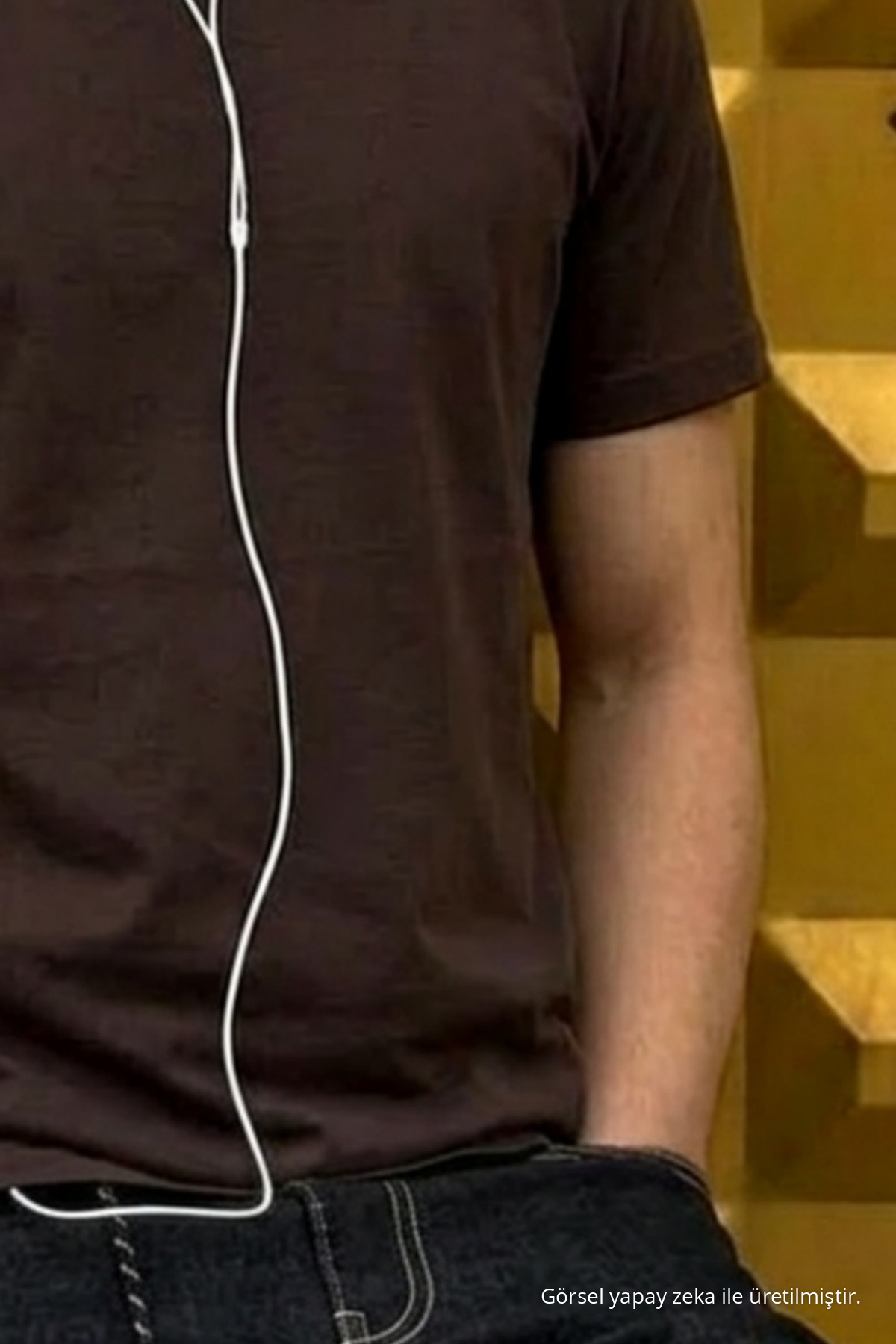 Erkek Relaxed Casual Kahve Esnek Tişört 6