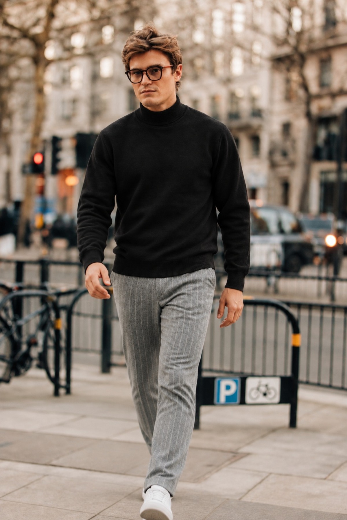 Erkek Boğazlı Basic Spor Siyah Sweatshirt 4