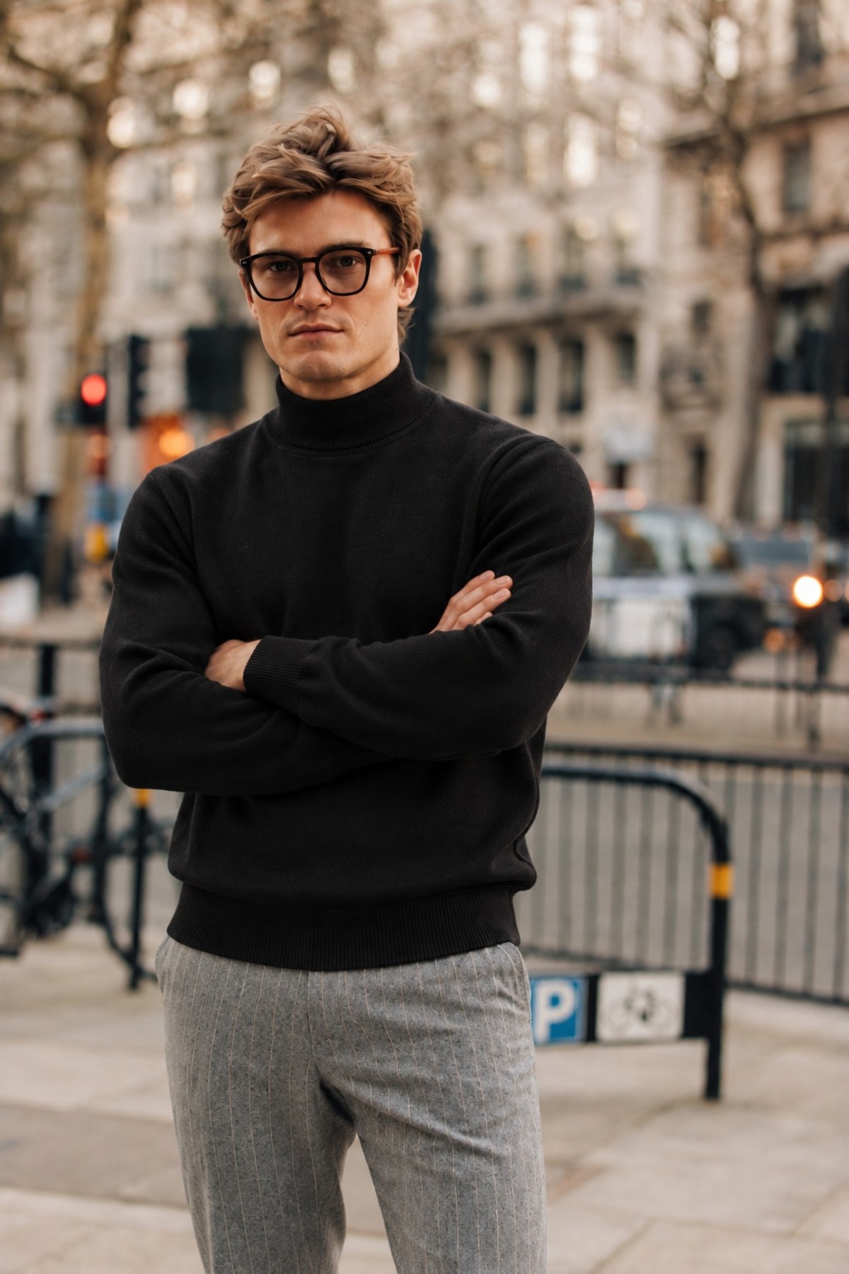 Erkek Boğazlı Basic Spor Siyah Sweatshirt 6
