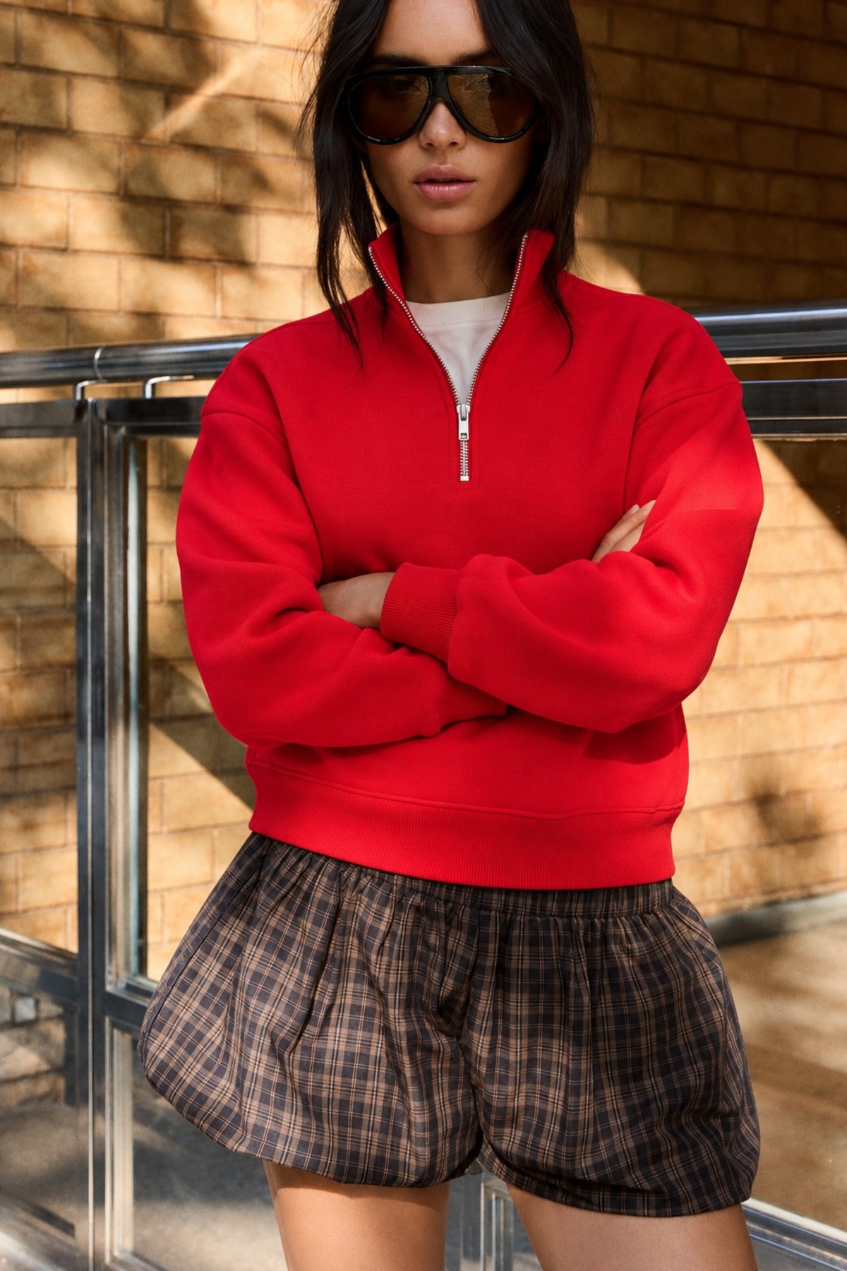 Kadın Bol Kesim Mevsimlik Kırmızı Sweatshirt 5