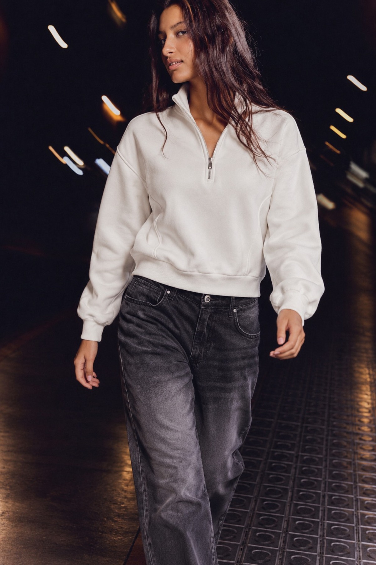Kadın Spor Şık Casual Beyaz Sweatshirt 6