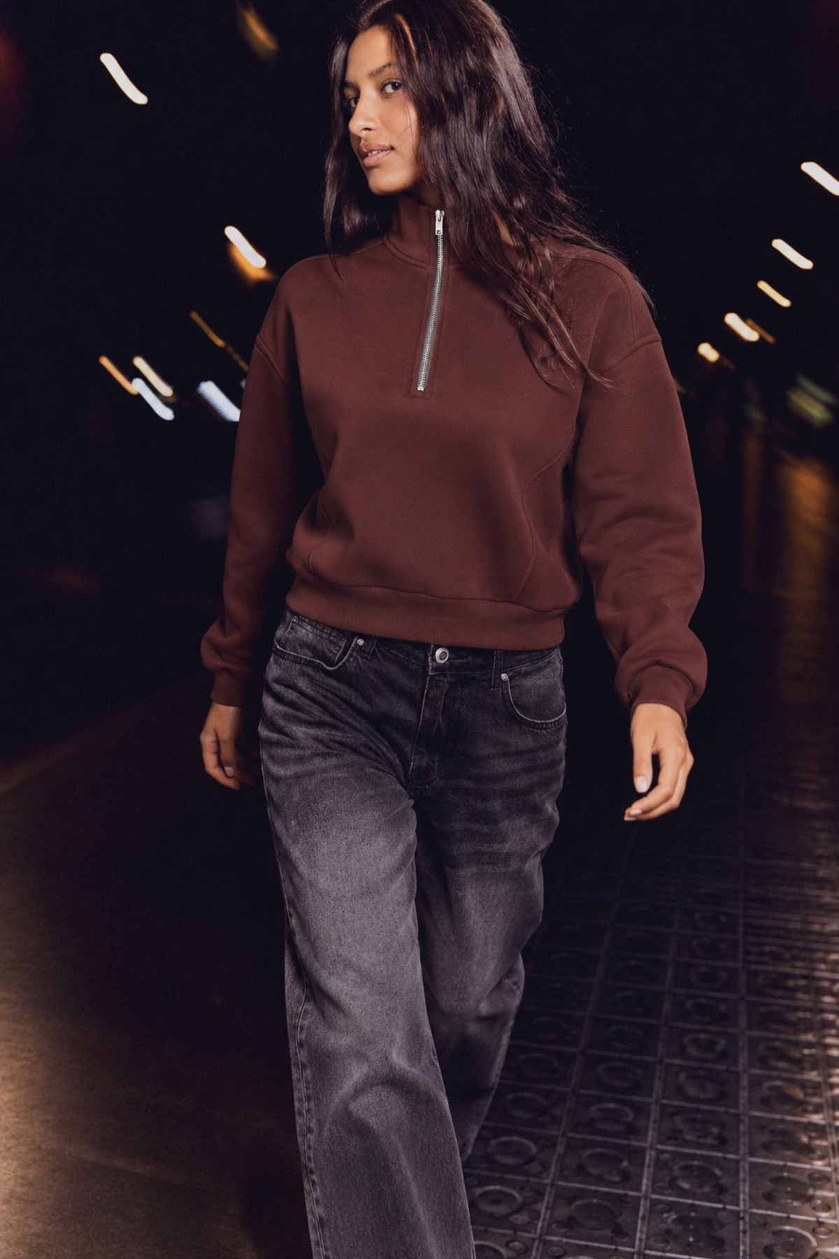 Kadın Spor Şık Casual Kahve Sweatshirt 6