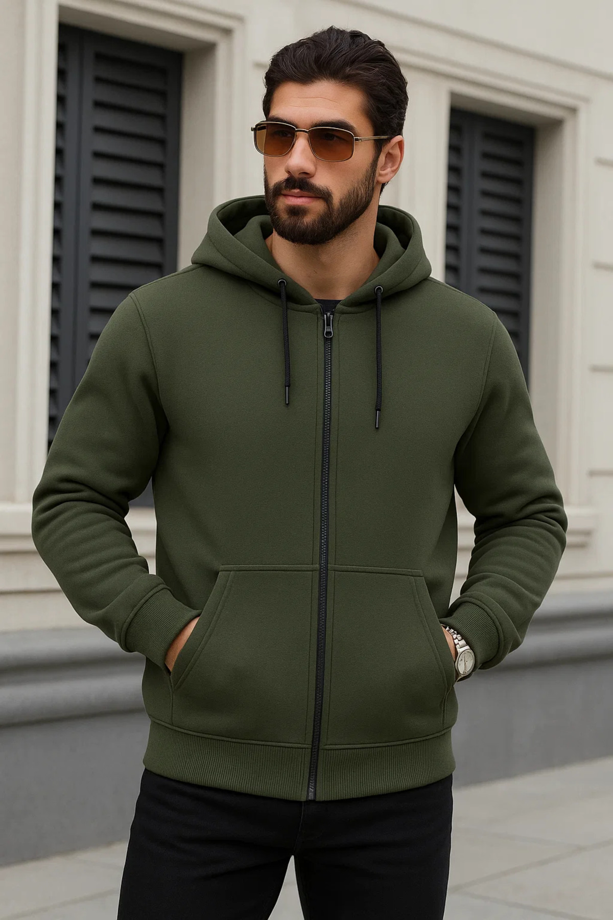 Erkek Kapşonlu Oversize 3 Lü Paket Sweatshirt Çok 3