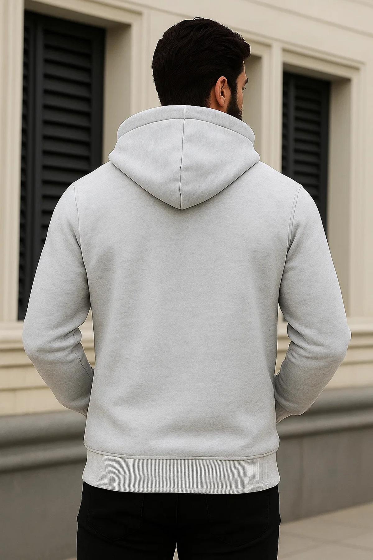 Erkek Kapşonlu Oversize 3 Lü Paket Sweatshirt Eflatun 5