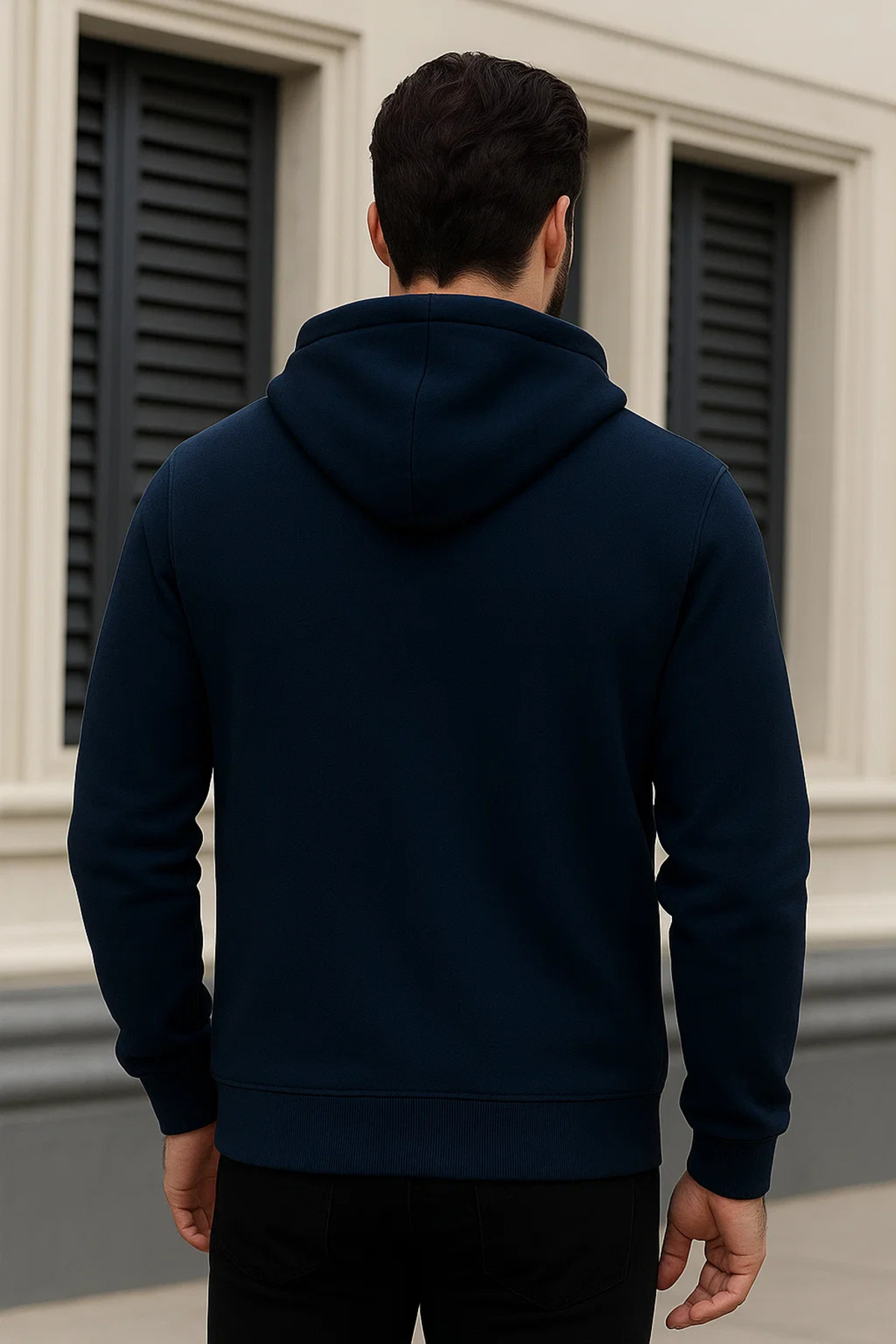 Erkek Salaş Fermuarlı Kapşonlu 3 Lü Sweatshirt Bej 6