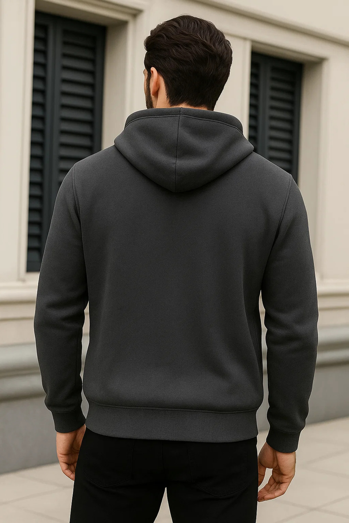 Erkek Salaş Fermuarlı Kapşonlu 3 Lü Sweatshirt Pembe 7