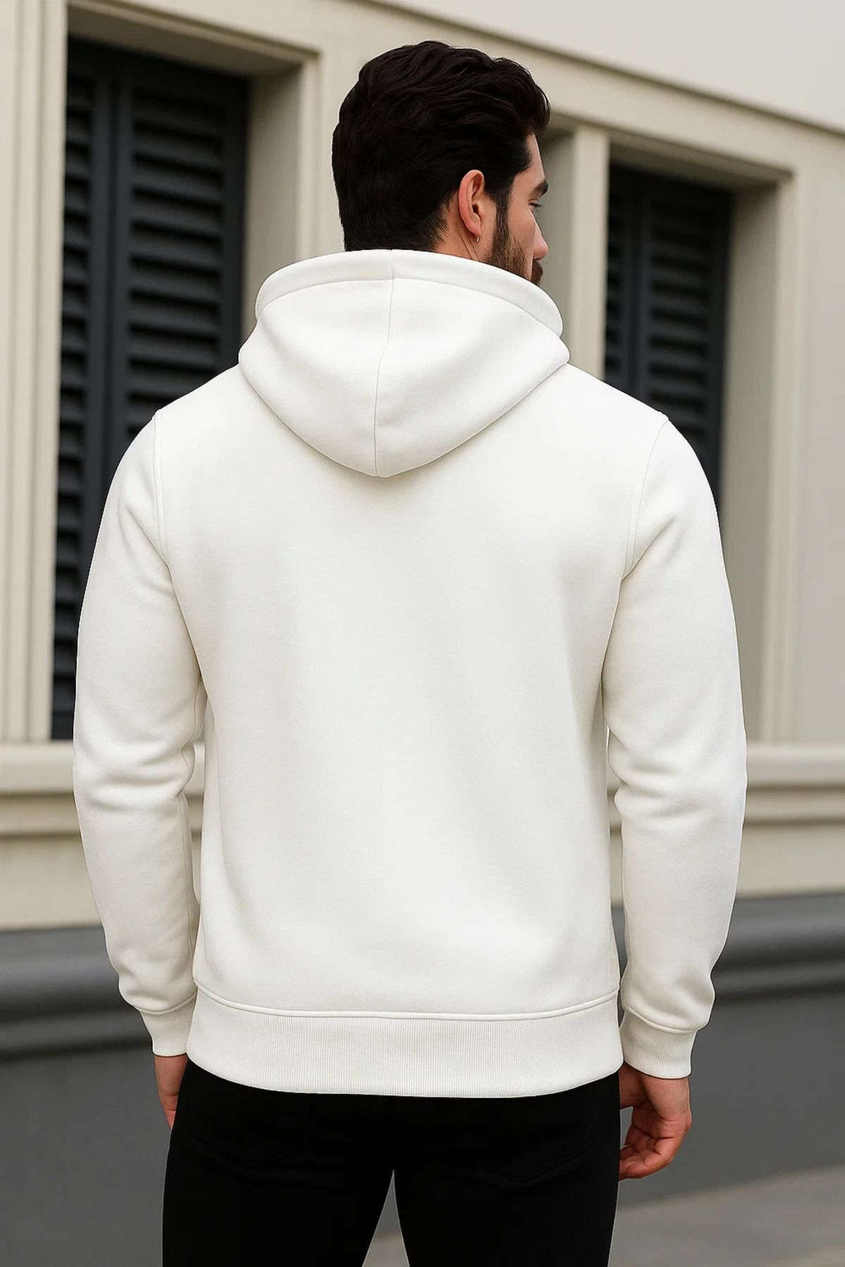 Erkek Salaş Fermuarlı Kapşonlu 3 Lü Sweatshirt Pembe 6