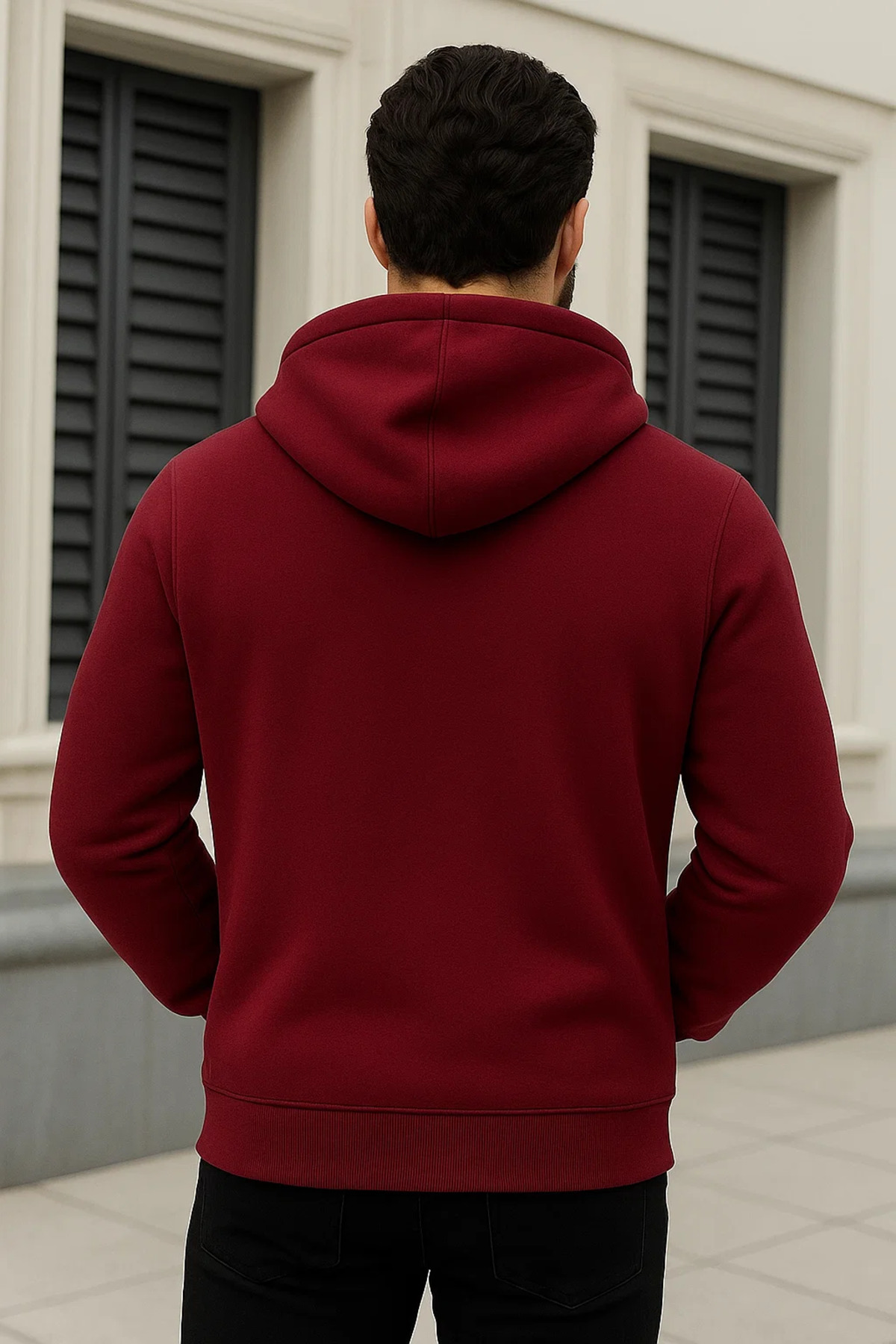 Erkek Salaş Fermuarlı Kapşonlu 3 Lü Sweatshirt Zerdeçal 7