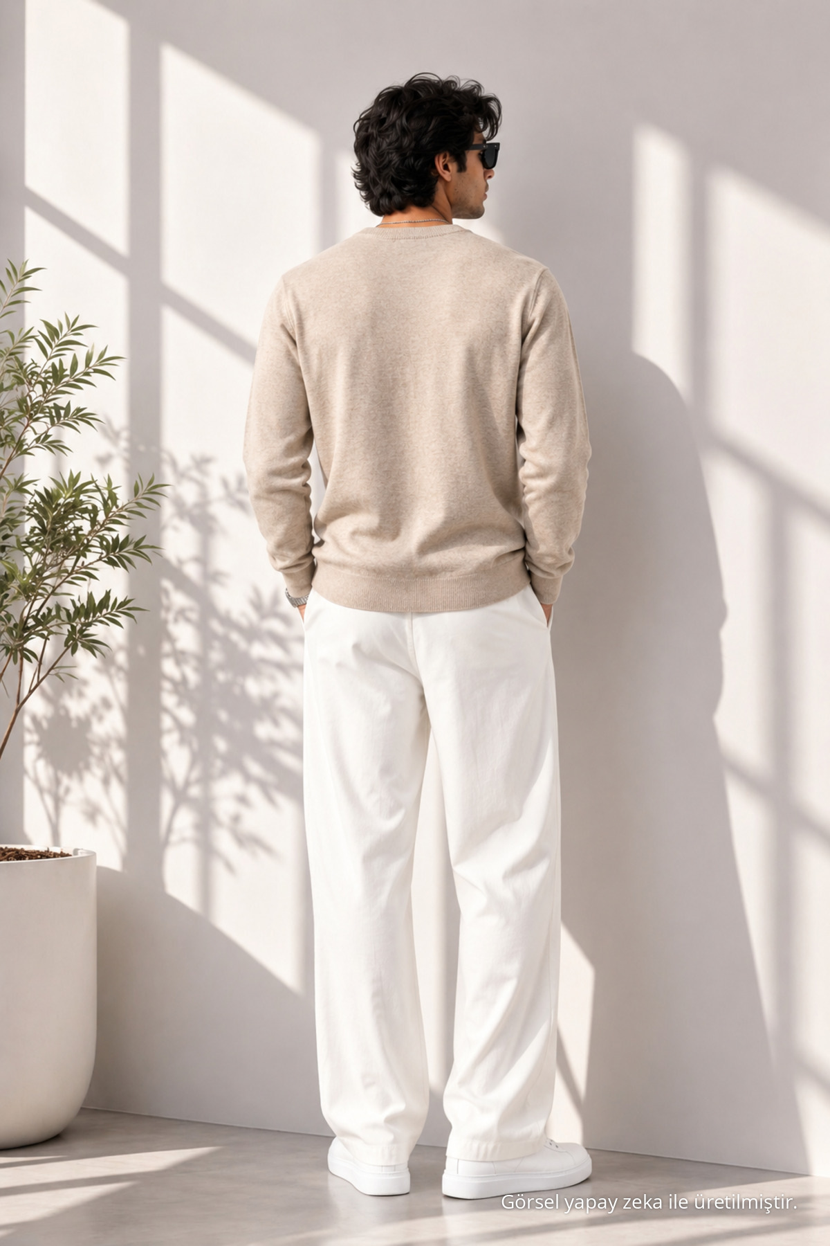 Erkek Kalın Premium Triko Bej Kışlık Kazak 5