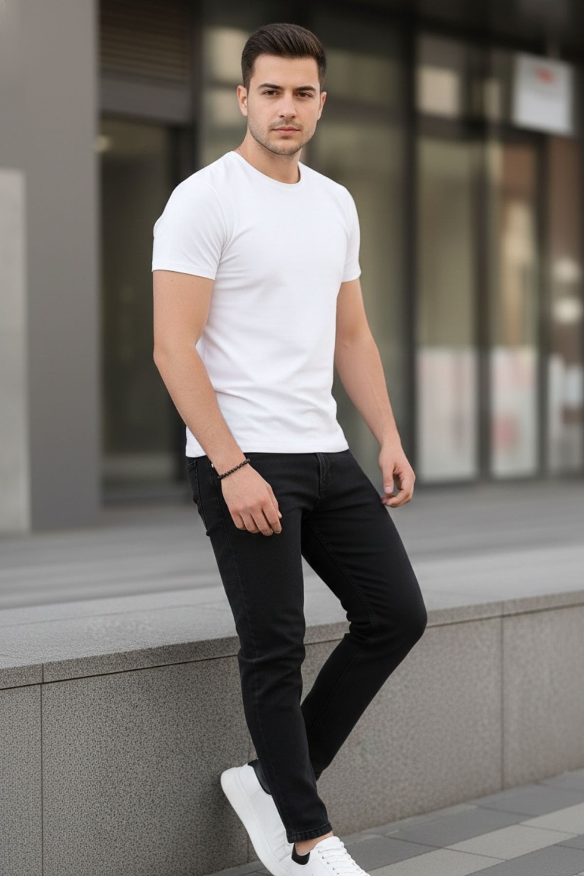 Erkek Rahat Comfort Bol Paça Füme Kot Pantolon 4