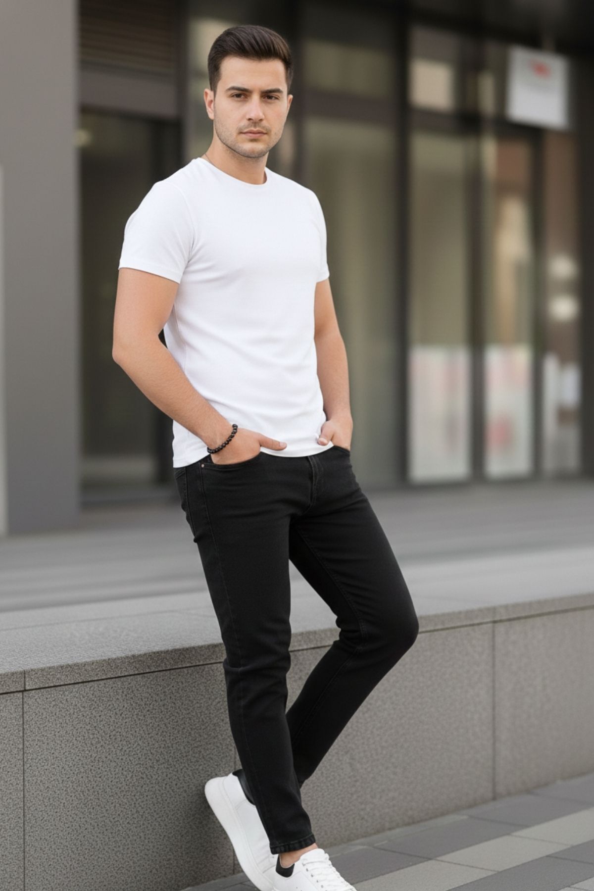 Erkek Rahat Comfort Bol Paça Füme Kot Pantolon 6
