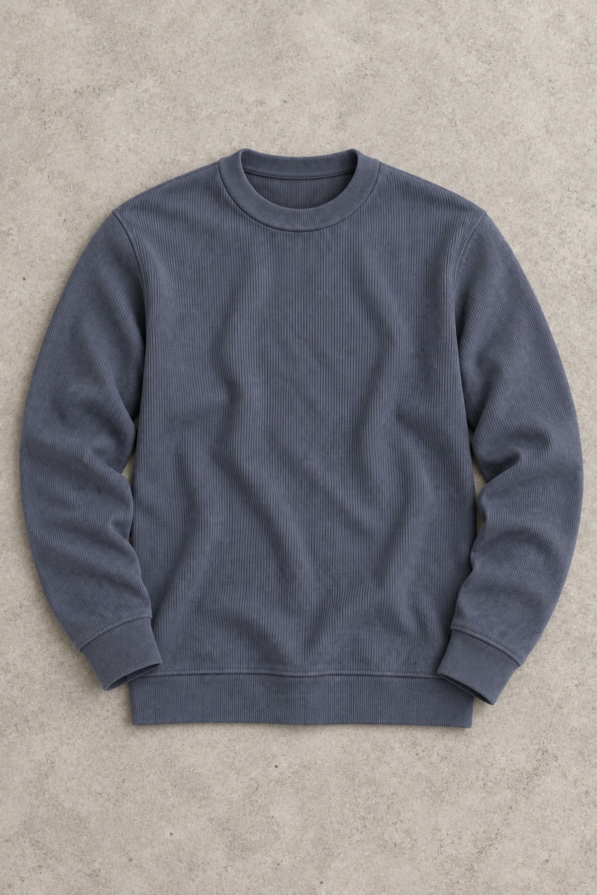 Erkek Slim Fit Bisiklet Yaka Günlük Triko Füme Kazak 4