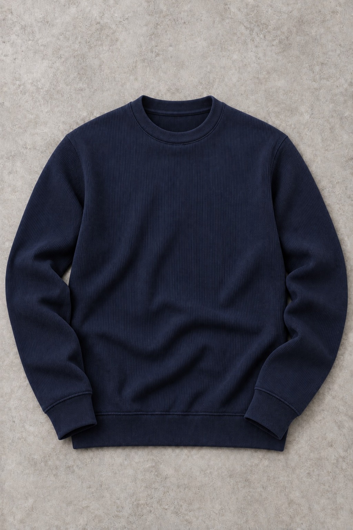 Erkek Slim Fit Bisiklet Yaka Günlük Triko Lacivert Kazak 4